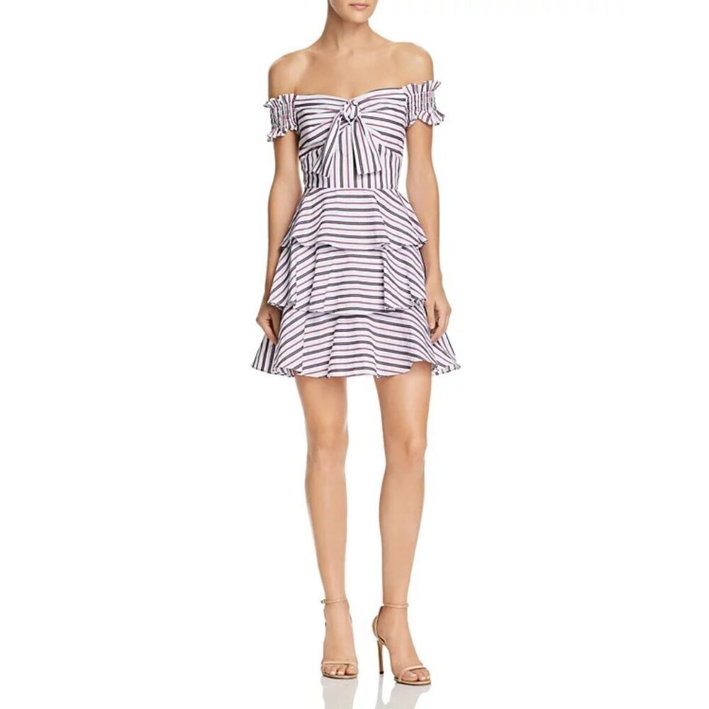 Lucy Paris Cotton Off The Shoulder Striped Dress NWT SMALL